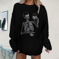 thumbnail image 2 of Blusa de manga larga con cuello redondo y estampado de calavera a la moda para mujer Pompotops  gfhjh16740, 2 of 6