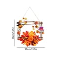 thumbnail image 3 of Fall Front Door Floral Swag, Artificial Thanksgiving Maple Leaves Door Hanging with Daisy Pumpkin, Autumn Harvest Twigs Swag Wreath for Farmhouse Mantel Wall Indoor Outdoor Home Decor, 3 of 6