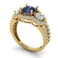 thumbnail image 2 of 2.16 ct Round Cut Simulated Blue Sapphire 3 Stone 18K Yellow Gold Womens Engagement Ring, 2 of 5