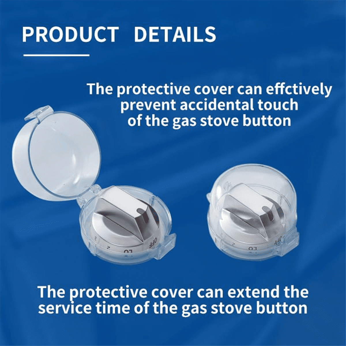 4 * knobs 4 * gas stove knob protectors-As Shown