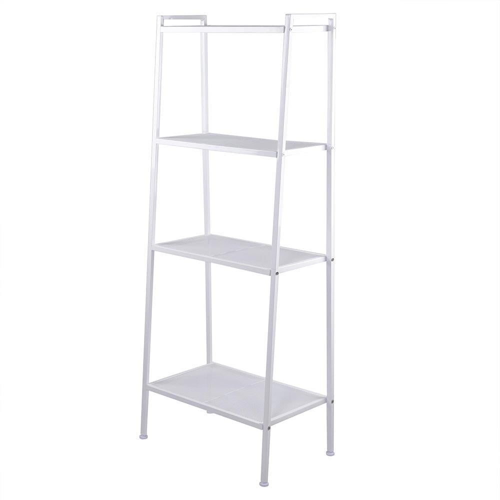 Zimtown 4 Tier Metal Leaning Ladder Shelf Bookcase Storage Shelves Unit