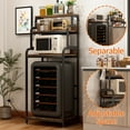 thumbnail image 3 of Vintage 4-Tier Mini Fridge Stand with Storage, Mini Fridge Cabinet with Storage, Microwave Stand, Bakers Rack, Microwave Oven Stand with Storage, Mini Fridge Shelf for Home Office Dorm, BROWN, 3 of 21