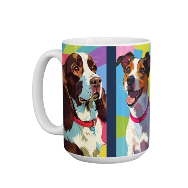 Taza de cerámica 445 ml con diseño de perros