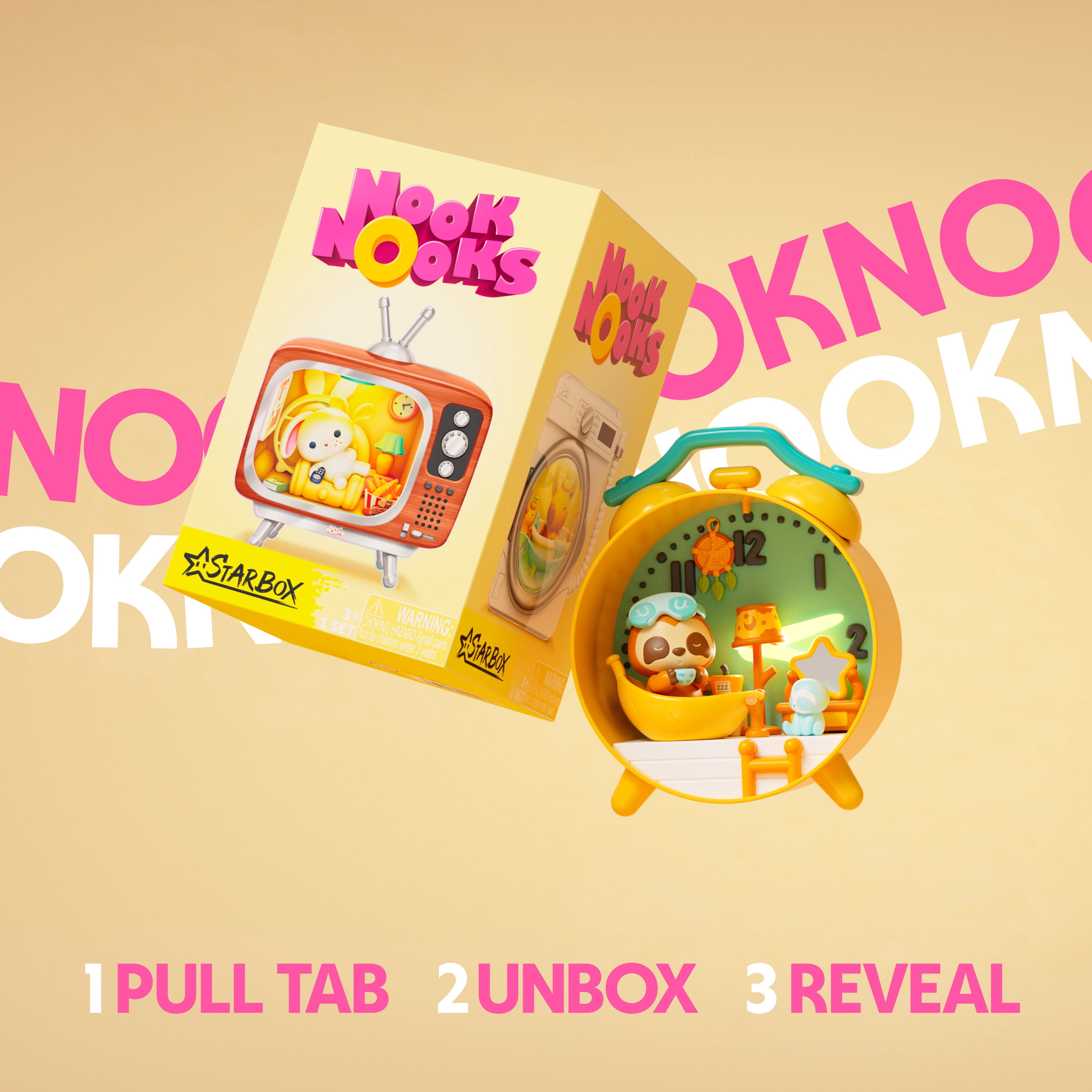 Starbox Nook Nooks Series 1 Blind Box Collectible by Starbox - Mini Collectible Animal Figurines with Themed Scenes and Surprise Accessories, Toy for Ages 3+.