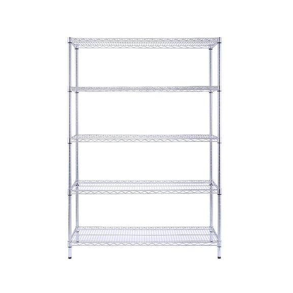 5 tier commercial chrome shelving unit 18x48x72in