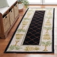 thumbnail image 2 of SAFAVIEH Chelsea Imani Palm Tree Pineapple Lovers Wool Runner Rug, Black/Ivory, 2'6" x 12', 2 of 9