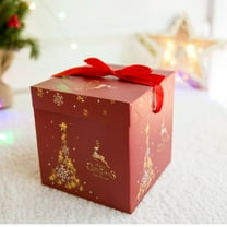 Bxaolu Gift Boxes with Lid, 8x8x8 Inches Red Square Foldable Gift Boxes for Birthday, Wedding, Christmas, Party