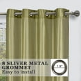 thumbnail image 4 of L & S Set of 2 - Semi Sheer Faux Silk Grommet Curtains Window Panels for Home Living Room/Bedroom - 54" by 84" Inch Long Color: Green, 4 of 5