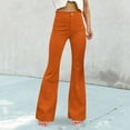 thumbnail image 2 of Fiaer,Jeans for Women,Women's Fashion High Waist Oversized Denim Trousers Plus Size Casual Slim Fit Bell Bottom Flared Pants Orange L, 2 of 7