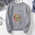 thumbnail image 5 of Dyfzdhu Crew Neck Sweatshirts for Women Trendy Dandelion Print Long Sleeve Casual Pullover Loose Top, Gray XXL, 5 of 6