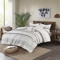 thumbnail image 2 of INK+IVY Adult Nea Full/Queen Cotton Comforter Set with Tufted Trims, Bedroom Update, Hidden Bar Tacks - Black/White, 2 of 10