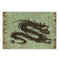 thumbnail image 3 of Japanese Dragon Cutting Board, Antique Paper Style Grunge Backdrop with Old, Decorative Tempered Glass Cutting and Serving Board, Small Size, Brown Yellow Beige, by Ambesonne, 3 of 5