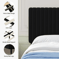 thumbnail image 6 of 4 EVER WINNER King Size Bed Frame, King Size Upholstered Platform Bed Frame with Vertical Channel Tufted Headboard, Black King Bed Frame, Black, 6 of 8