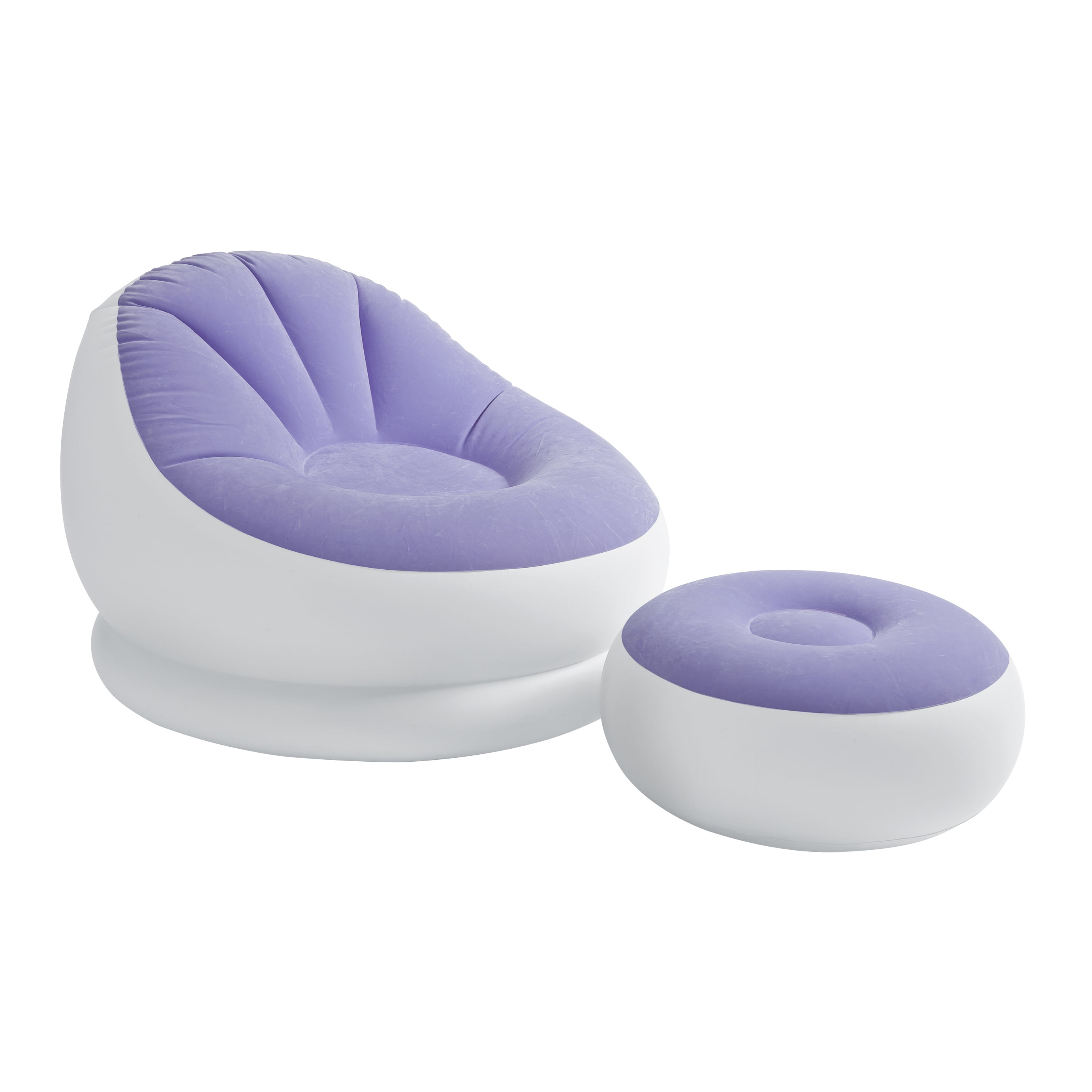 Intex Inflatable Cafe Chaise Lounge Chair and Ottoman Lilac Purple