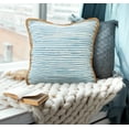 thumbnail image 5 of Ox Bay Ringo 20" x 20" Blue/White Jute Bordered Striped Cotton Adult Decorative Throw Pillow Cover, 5 of 9