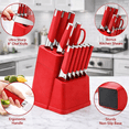 thumbnail image 4 of 13 Pcs Kitchen Knife Set with Block, Stainless Steel Sharp Blades, Non-Slip Handle, Multi-Color Knife Set with Scissors for Home Kitchen Red, 4 of 4