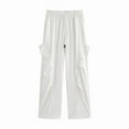 thumbnail image 5 of Efsteb Trendy Pants for Women 2025 High-Waisted Cargo Pants Wide Leg Athletic Hiking Trousers (White,L), 5 of 5