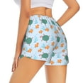 thumbnail image 2 of Uemuo Turtles And Goldfish Pattern Women's Athletic Shorts High Waisted Running Shorts with Liner Pockets Gym Elastic Workout Shorts-XX-Large, 2 of 9