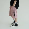 thumbnail image 6 of Kids Cargo Shorts Boys Drawstring Elastic Waist Casual Toddler Boy Summer Clothes Essentials Shorts 8-9 Years, 6 of 6