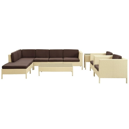 La Jolla All-Weather Wicker Sectional Conversation Set - Seats 8