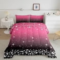 thumbnail image 2 of Feelyou Fashion Pink Diamond Bedding Comforter Set, Bling Stars Print Twin Comforter Sets, Teens Kids Women Girls Reversible Bedding Set, Breathable Home Decor, 2 Pieces, 2 of 8
