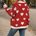thumbnail image 5 of Heart Sweaters for Women In Red Long Sleeve Elegant Long Knitted Shirt Loose Sweater Cardigan Jacket Sweater Jacket, 5 of 5