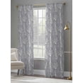 thumbnail image 4 of Paisley Sheer Curtains 84 Inch Length 2 Panels Set Window Treatments, Vintage Mediterranean Abstract Texture Gray Blue Rod Pocket Semi Curtains for Living Room/Bedroom/Kitchen Décor, 104"W x 84"L, 4 of 7