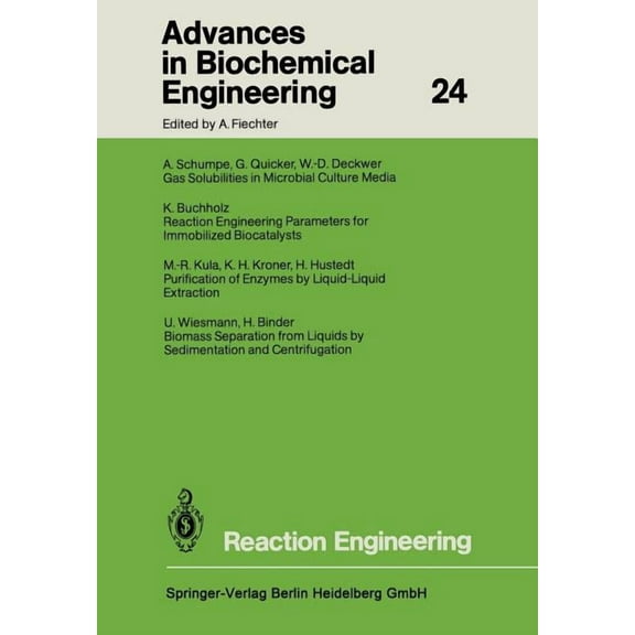 Advances in Biochemical Engineering & Bi Reaction Engineering, Book 24, (Paperback)