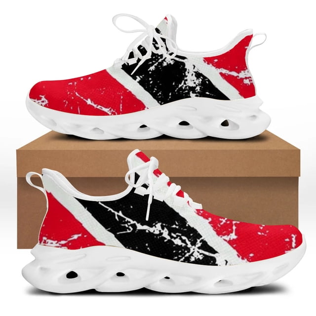 Zapatos casuales de malla con cordones para mujer, zapatillas de plataforma con diseño de bandera estadounidense de Jamaica para mujer, zapatos ligeros para caminar