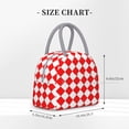 thumbnail image 6 of Lunch Tote Bag Red Checkerboard Pattern Trendy Lightweight Reusable Stylish Bento Box for Adult Light Grey, 6 of 7