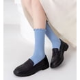 thumbnail image 5 of TZYDMN Womens Ruffle Ankle Socks Fashion Breathable Solid Color Turn-Cuff Cute Girls Socks 3 Pairs, 5 of 8