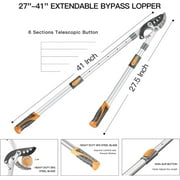 AIRAJ Heavy Duty 27-41 Extendable Anvil Loppers, Telescoping Tree Trimmer with 2 Cutting Capacity, Compound Action Branch Cutter, Includes Spare SK5 Blade for Thick Branches & Dead Wood