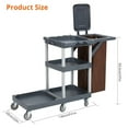 thumbnail image 5 of Commercial Janitorial Cleaning Cart on Wheels, 3-Shelf Housekeeping Carts with Cover and Vinyl Bag, for Hotels, Stores, Schools, and Business, 5 of 7