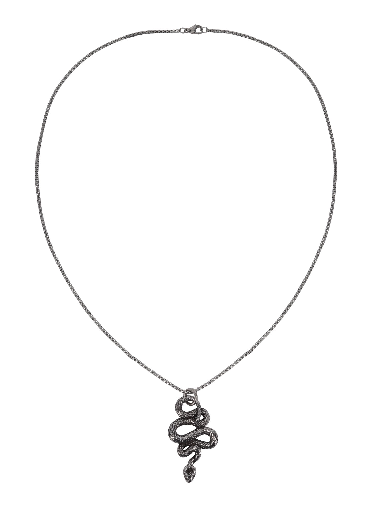 Believe by Brilliance Stainless Steel Men's Textured Snake Necklace