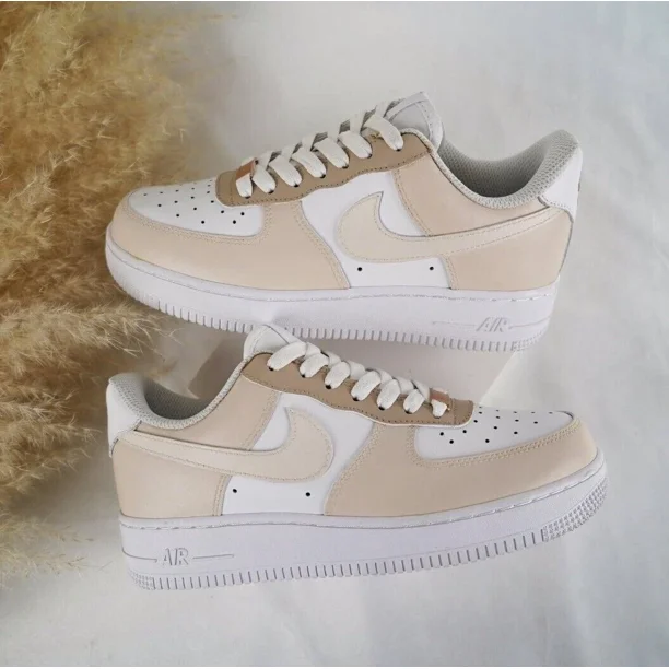 Triple Beige Sand Brown Custom Air Force 1 White Shoes Womens Kids Mens All Size