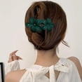 thumbnail image 3 of Horquilla para el pelo para mujer, decoración floral, color sólido, antideslizante, textura esmerilada, decoración de diamantes de imitación, herramienta ligera y antigrietas para peinar el cabello., 3 of 8
