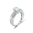 thumbnail image 2 of JewelersClub Aquamarine Ring Birthstone Jewelry – 1.15 Carat Aquamarine 0.925 Sterling Silver Ring Jewelry with White Diamond Accent – Gemstone Rings with Hypoallergenic 0.925 Sterling Silver Band, 2 of 4