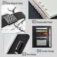 thumbnail image 4 of 9.2x6.7 inch Leather Notebook 100 Sheets, Multi-Pocket Design & Pen Loop Halloween Decorations Pumpkins and Branches Refillable Journal Organizer, 4 of 6
