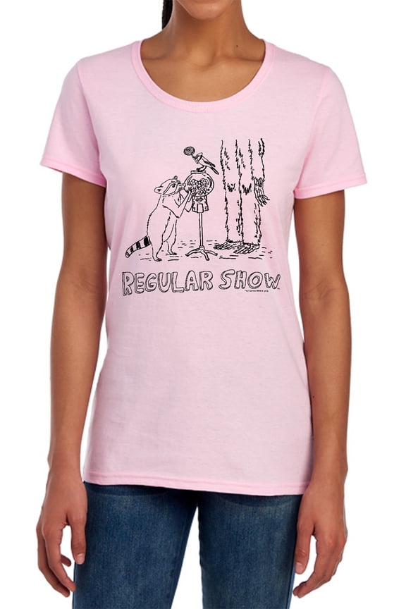 Regular Show Tattoo Art Women's T Shirt, Pink, Medium