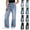 #0407-Light Blue, variant on Men's Denim Trousers Solid Color Loose Fit Boot Cut Wide Leg Pockets Casual Streetwear Outdoor Daily Long Pants
