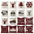 thumbnail image 2 of Fundas de almohada navideñas rojas, decoraciones navideñas de 18x18 pulgadas, feliz árbol de Navidad, copo de nieve, decoración navideña de invierno, cojín, 2 of 4