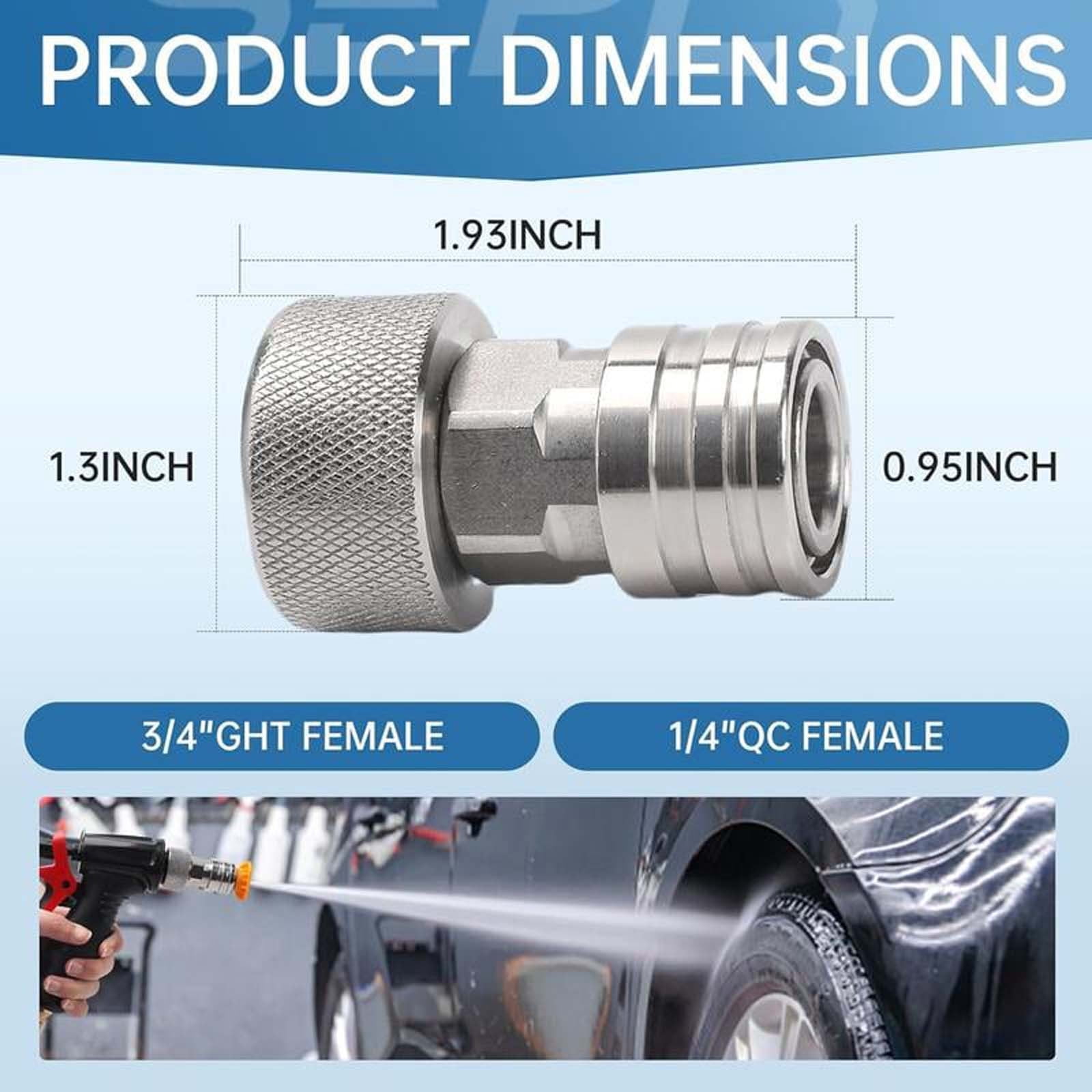 Specollect 2 Pcs Garden Hose to Pressure Washer Adapter Quick Connect Converter for Car Wash Home Cleaning Outdoor Tools High Pressure Fitting Leak Proof