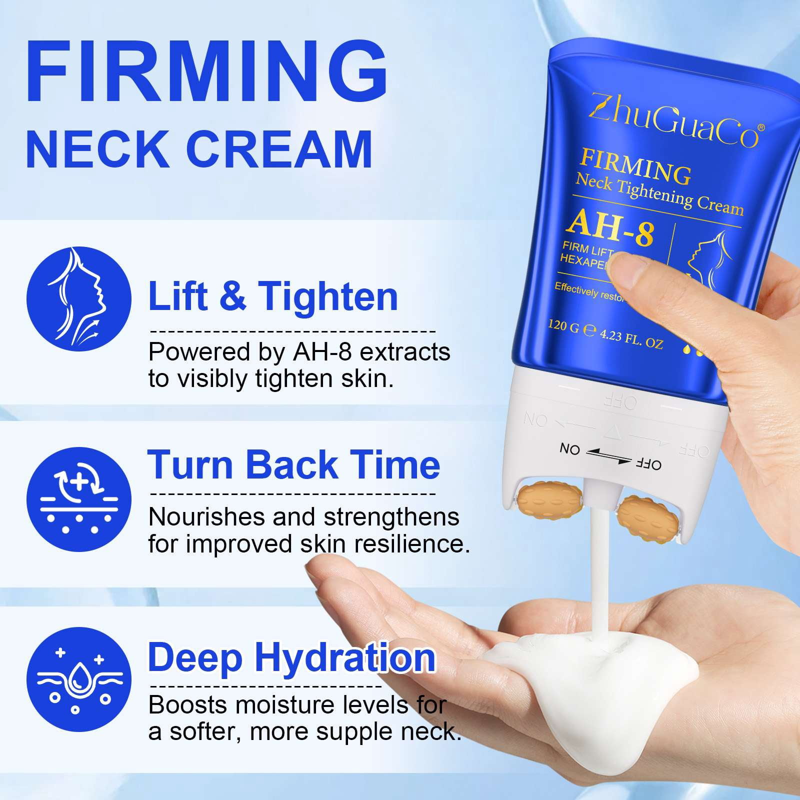 2-Pack AH-8 Firming Neck Cream for Crepey Skin Body Care Comfort