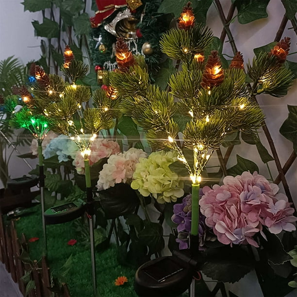 Lámparas Solares De Plástico Árbol de Navidad solar verde para jardín, 70 cm (27,55"), iluminación decorativa exterior para fiestas (1 unidad) Rkxzt