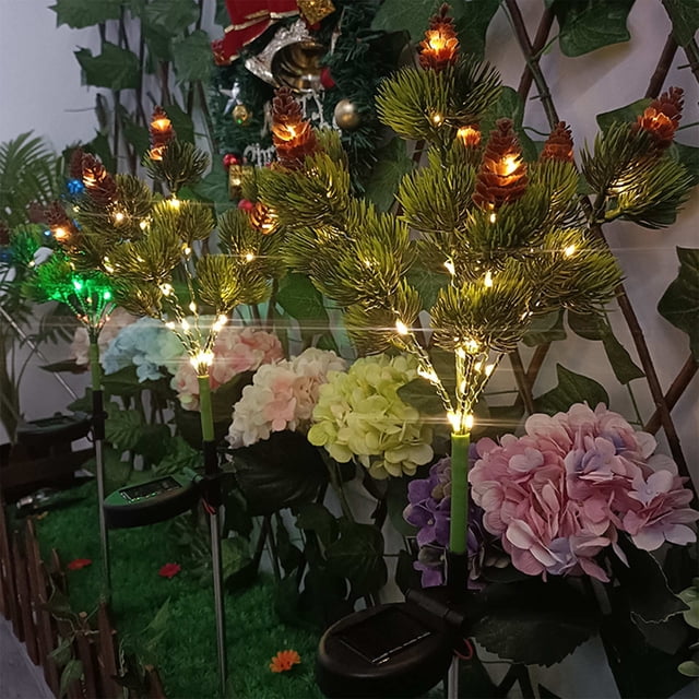Luz solar para árbol de Navidad | Iluminación decorativa para jardín, césped, camino y patio | Luz LED solar para exteriores