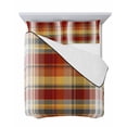 thumbnail image 7 of Quilts Twin Size Bedding Set, Tartan Plaid Lightweight Quilted Comforter, Orange Red Autumn Gingham Vintage Check Soft Reversible Bedspread Coverlet with Pillow Covers for All Season, 68" x 86", 7 of 7
