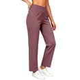 thumbnail image 3 of MLCDZ Pants for Women V-shaped Elastic Waist Stretch Straight Leg Pull On Pant Business Work Gym Casual Lightweight Breathable Trousers with Pockets, 3 of 7
