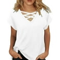 thumbnail image 2 of Tittly T Shirts for Women Spring Tops for Women Womens Summer Tops Short Sleeve Shirts V Neck Tshirts Loose Casual Tunic Blouses Tees Tshirts Shirts Basic Tees White 3XL, 2 of 4