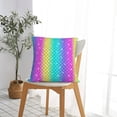 thumbnail image 5 of Yiaed Rainbow Scales2 Print Pillow Covers Super Soft Decorative Square Throw Pillow Covers Case Cushion Covers for Sofa Couch Bedroom Car Decor（No pillow core）-16"x16", 5 of 7