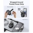 thumbnail image 3 of ORICO Pocket Power Strip for Travel, 5 in 1 Extension Cord with 2 AC Outlets 2 USB-A and 1 USB-C Ports, 3.7 ft Flat Plug Wrapped Around Power Strip for Cruise Office, Hotel, Home(Black), 3 of 8